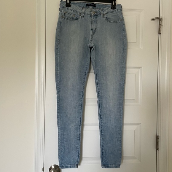 (5)Levi’s 535 Legging Light Blue 5Pocket Zipup Cotton Polyester & Elastane Sz11M - Picture 2 of 14